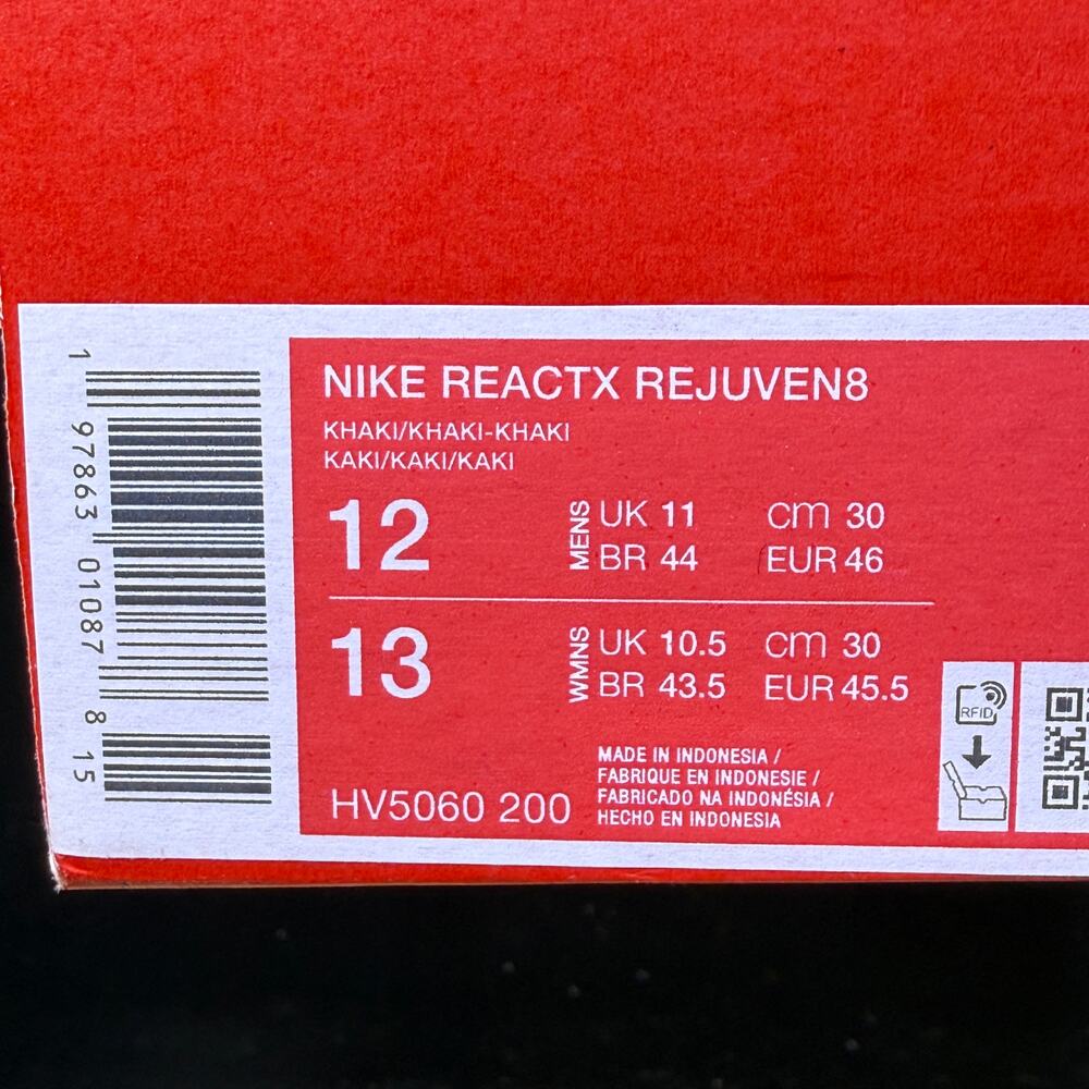 Nike ReactX Rejuvenate Khaki Brown HV5060-200 Men's Sizes 12 Tan Brown Brand New - Picture 10 of 10